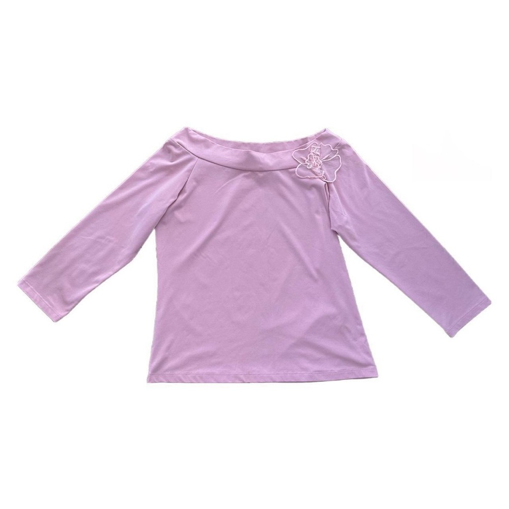 ⭐️JKLA CALIFORNIA - VINTAGE PINK OFF THE SHOULDER TOO WITH FLOWER ACCENT⭐️